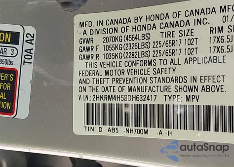 2013 Honda Cr-V Ex from USA, damaged, VIN 2HKRM4H58DH632417